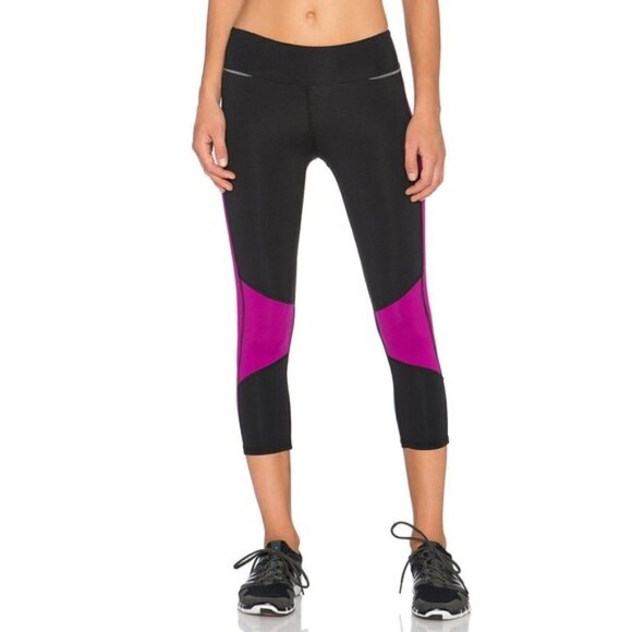 Revolve Alala Blocked Crop Tights Black Magenta XS - Picture 1 of 17